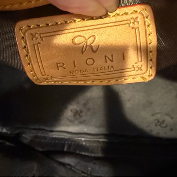 RIONI Signature Dome Handle/shoulder Bag Brown Canvas W/ Tan Leather Trim NEW! - Picture 13 of 15